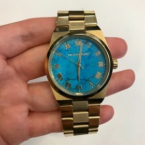 Michael Kors Gold, Turquoise face watch